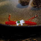 Fortune Jewel Tibetan Handmade 925 Sterling Silver Lucky Elephant Red String Bracelet