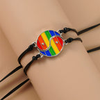 Fortune Jewel 2pcs Yin Yang Hematite Couple Bracelet