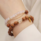 Fortune Jewel Sandalwood Cat's Eye Fu Character Charm Protection Bracelet