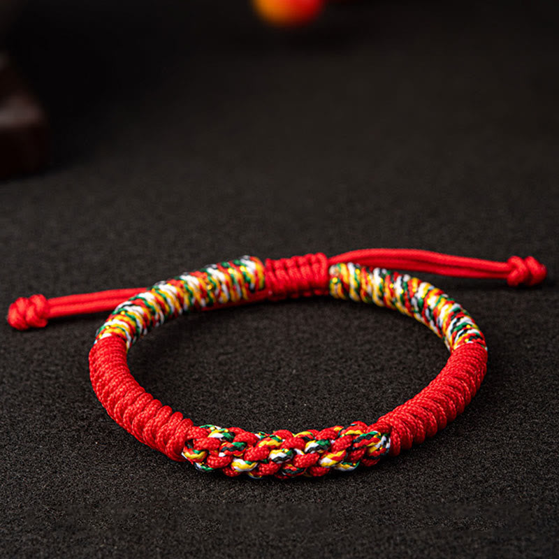 Fortune Jewel Tibetan Handmade Colorful King Kong Knot Luck Braid String Bracelet