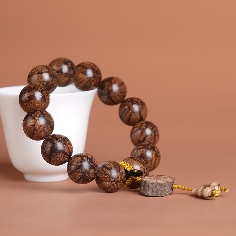 Fortune Jewel Plum Blossom Wood Inner Peace Bracelet