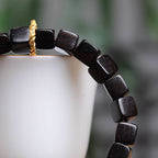 Fortune Jewel Tibetan Ebony Wood Square Beads Peace Calm Bracelet