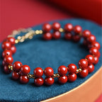 Fortune Jewel Natural Cinnabar Beaded Blessing Bracelet