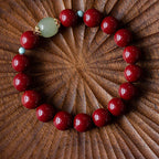 Fortune Jewel Cinnabar Green Aventurine Fortune Luck Bracelet