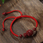 Fortune Jewel Chinese Zodiac Natal Buddha Cinnabar Amulet Blessing String Bracelet