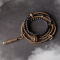 Fortune Jewel Vintage Lava Rock Brass Copper Healing Multilayered Bracelet