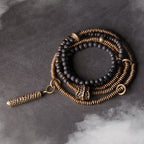 Fortune Jewel Vintage Lava Rock Brass Copper Healing Multilayered Bracelet