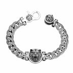 Fortune Jewel Tiger Tang Dynasty Flower Design Engraved Luck Energy Bracelet
