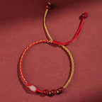 Fortune Jewel Natural Cinnabar Jade Peace Buckle Blessing Bracelet