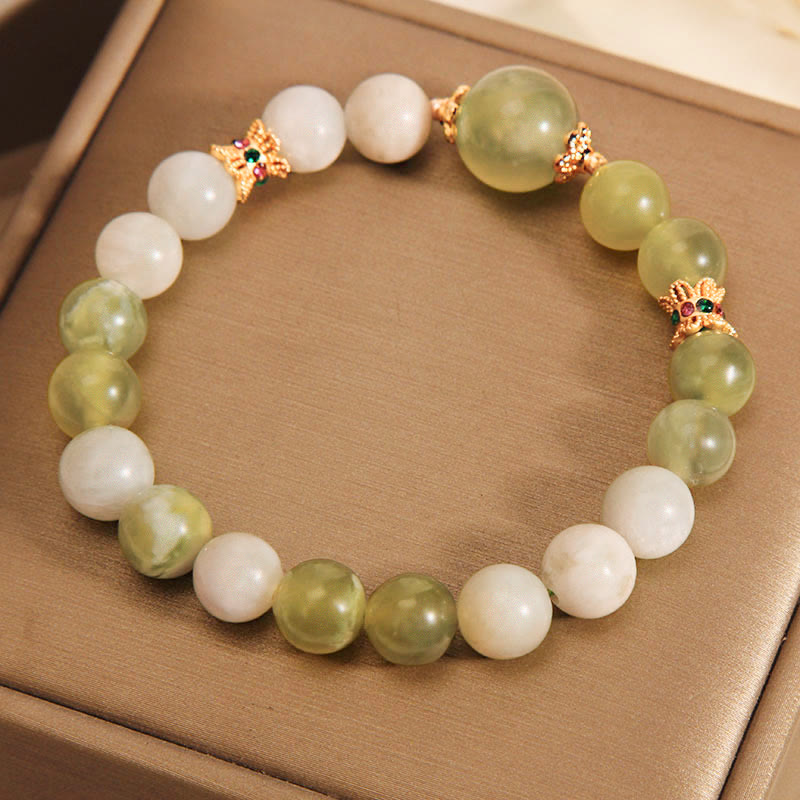 Fortune Jewel Green Grape Color Jade Abundance Bracelet