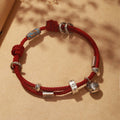 Fortune Jewel 925 Sterling Silver Gold Swallowing Beast Koi Fish Wealth Handcrafted Braided Bracelet