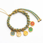 Fortune Jewel Tibetan Five God Of Wealth Luck Handcrafted Braid String Bracelet