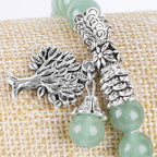 Fortune Jewel Natural Gemstone Tree of Life Lucky Charm Stretch Bracelet