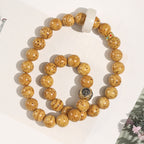 Fortune Jewel Tibetan Natural Purple Gold Rat Bodhi Seed Wealth Double Wrap Bracelet