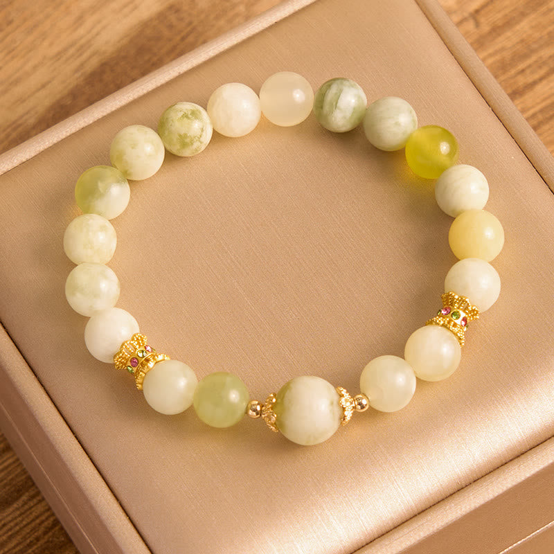 Fortune Jewel Green Grape Color Jade Abundance Bracelet