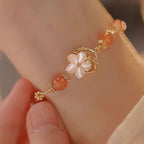 Fortune Jewel Red Agate Tridacna Stone Flower Confidence Bracelet