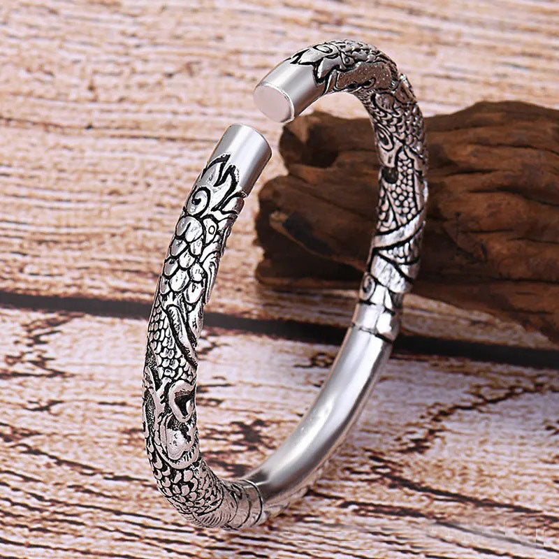 Fortune Jewel Dragon Auspicious Clouds Luck Protection Bracelet Adjustable Bangle Fortune Jewel