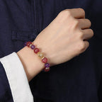 Fortune Jewel Natural Citrine Amethyst Rutilated Quartz Prosperity Protection Bracelet