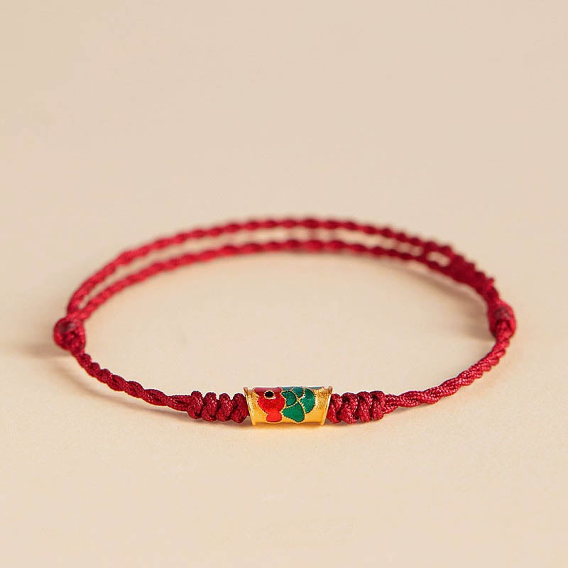 Fortune Jewel Handcrafted Koi Fish Wealth Prosperity Braided Rope Bracelet