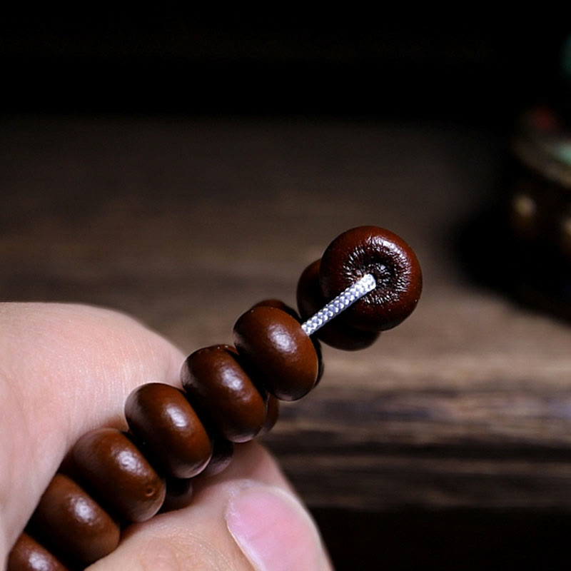 Fortune Jewel Natural Tibet 108 Mala Beads Purple Bodhi Seed Three-eyed Dzi Bead Copper Dorje Harmony Bracelet