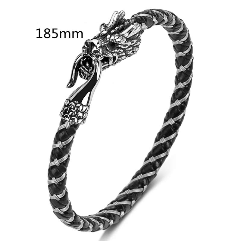 Fortune Jewel Dragon Titanium Steel Protection Luck Bracelet Fortune Jewel