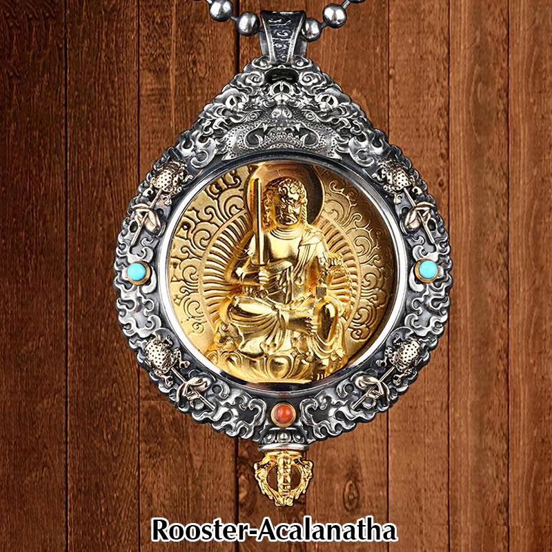 Fortune Jewel Chinese Zodiac Natal Buddha Thangka Nine Palaces Eight Diagrams Wealth Rotatable Necklace Pendant Fortune Jewel
