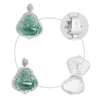 Fortune Jewel Laughing Buddha Natural Jade Luck Abundance Titanium Steel Chain Necklace Pendant Fortune Jewel