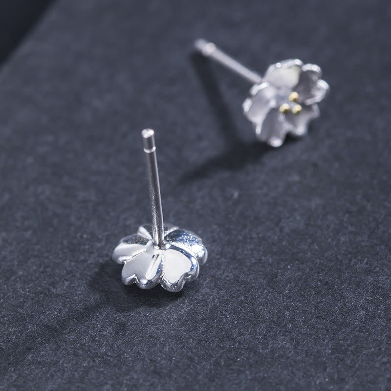 Fortune Jewel 925 Sterling Silver Cherry Blossoms Floral Calm Stud Earrings