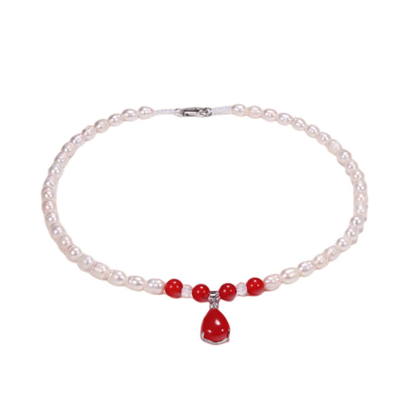 Fortune Jewel Pearl Bead Waterdrop Calm Peace Necklace Pendant