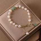 Fortune Jewel Pearl Green Strawberry Quartz Bead Healing Chain Bracelet