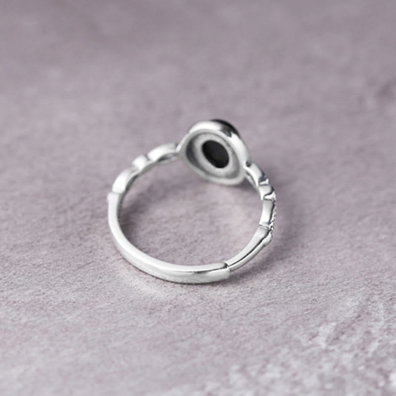Fortune Jewel 925 Sterling Silver Black Onyx Fortune Ring