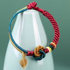 Fortune Jewel Tibetan Handmade Mandala Knot Leaf Luck Rope Bracelet
