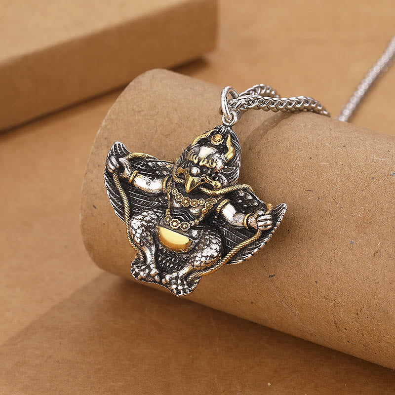 Fortune Jewel Tibet Garuda Bird Copper Protection Necklace Pendant