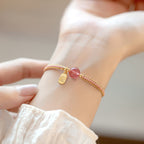 Fortune Jewel Red Agate Jade Lotus Confidence Calm String Bracelet