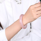 Fortune Jewel  Natural Rose Quartz Love Caring Bracelet Bangle