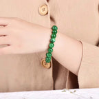 Fortune Jewel Cyan Jade Bead Calm Harmony Bracelet