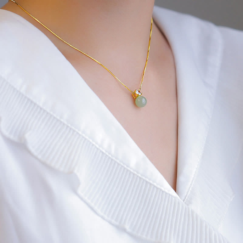 Fortune Jewel Lucky Bead Jade Prosperity Chain Necklace Pendant