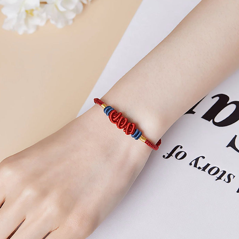 Fortune Jewel 925 Sterling Silver Koi Fish Charm Wealth Success Braided Bracelet
