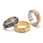 Fortune Jewel Dragon Titanium Steel Stimulation Rotatable Ring Fortune Jewel