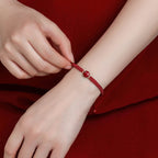 Fortune Jewel Lucky Cinnabar Bead Blessing Red String Bracelet