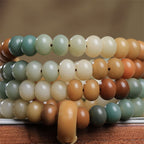 Fortune Jewel 108 Mala Beads Gradient Bodhi Seed Buddha Hand Engraved Peace Bracelet