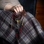 Fortune Jewel Natural Tibet 108 Mala Beads Purple Bodhi Seed Hetian Cyan Jade Copper Dorje Peace Bracelet