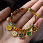 Fortune Jewel Tibetan Colorful Rope Five God Of Wealth Luck Braid Bracelet