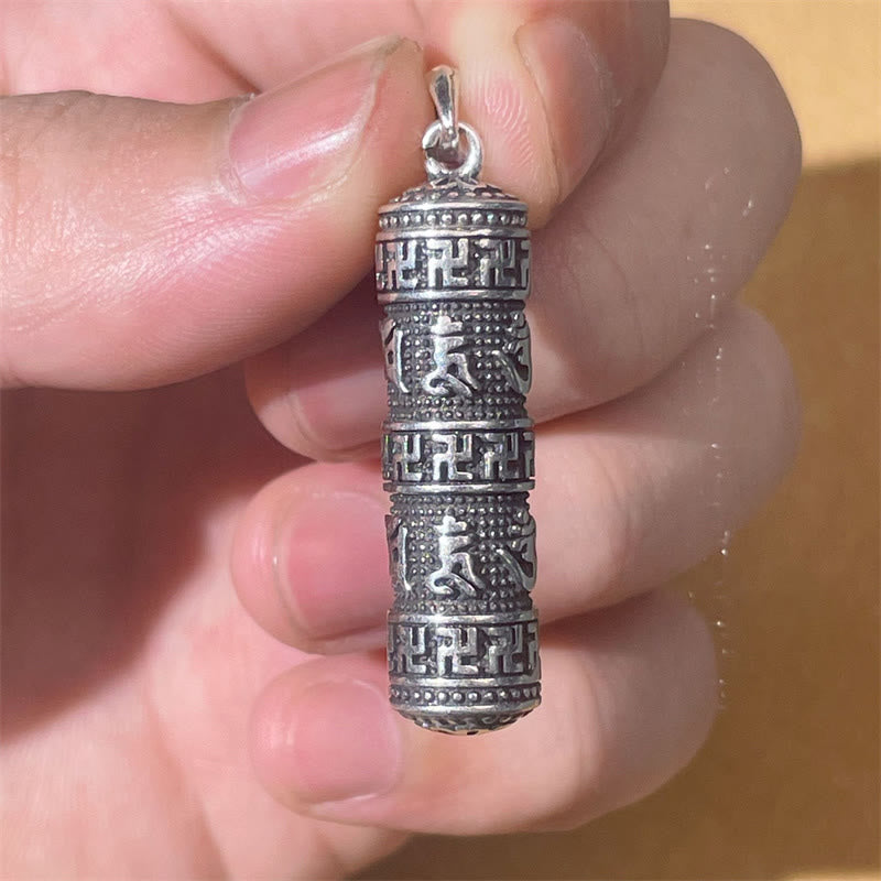 Fortune Jewel Om Mani Padme Hum Swastika Twisted Chain Wisdom Necklace Pendant