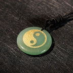 Fortune Jewel Various Crystal Amethyst Tiger Eye Green Aventurine Yin Yang Spiritual Necklace Pendant