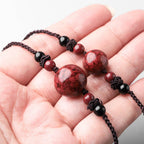 Fortune Jewel Natural Cinnabar Stones Bead Blessing Necklace Pendant