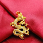 Fortune Jewel Gold Dragon Protection Necklace Pendant Fortune Jewel