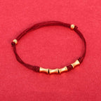 Fortune Jewel 925 Sterling Silver Bamboo Design Protection Luck Braided Bracelet