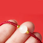 Fortune Jewel Handcrafted Round Jade Lucky Bead Prosperity Braided Bracelet