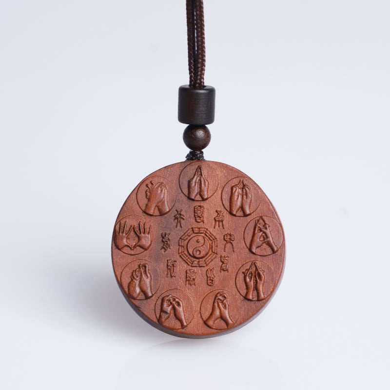 Fortune Jewel Lightning Struck Jujube Wood Yin Yang Bagua Mountain Ghosts Spend Money Protection Necklace Pendant Fortune Jewel